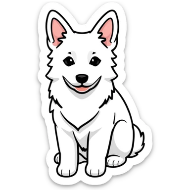 white Swiss Shepherd dog sticker