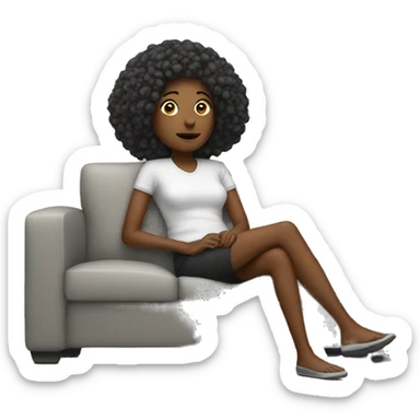 Woman chilling on Couch  sticker