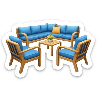 Patio with chairs and couch sticker