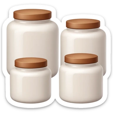 care white and brown jars sticker