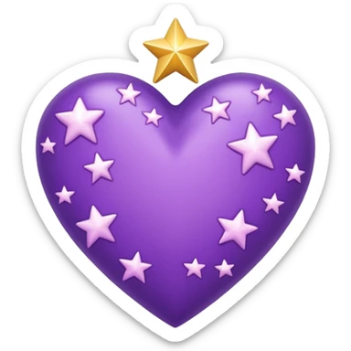 Corazón violetta con estrellas sticker