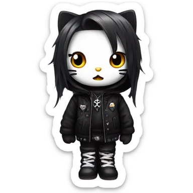 goth hello kitty  sticker