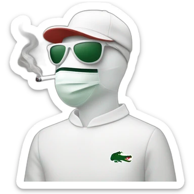 Lacoste smoking friends with white lacoste mask sticker