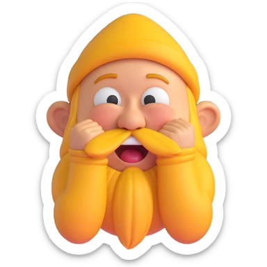 3D emoji style dwarf with a sneezing expression, inspired by Snow White's seven dwarfs sticker