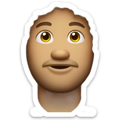 Fat man memoji curly hair sticker