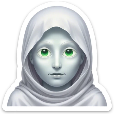 Regal and mysterious, with a flowing, sheet-like form draped in silvery-white hues, softly billowing as if caught in an unseen breeze, eye holes glowing with deep, thoughtful wisdom, simplified yet sophisticated, highly detailed, with a soft spectral radiance, high shine, exuding quiet authority, with a glowing outline that captures the essence of an ancient, noble spirit drifting through time! sticker