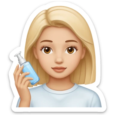 A girl doing skincare sticker