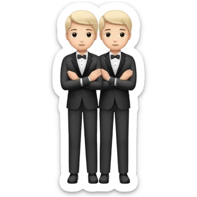 stand and wait with folded hands sticker