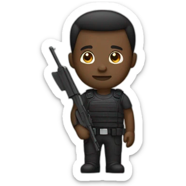 Un homme noir avec une arme sticker