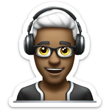 dj chasing after a platinum music plaque sticker