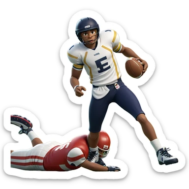 boys playing sports with helmets sticker