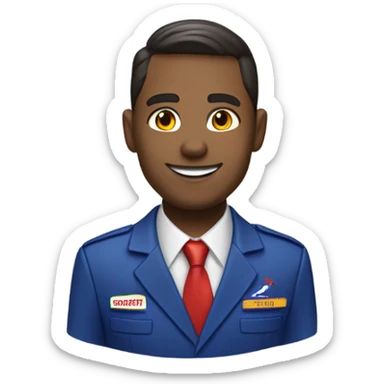 pale male flight attendant on Southwest Airlines  sticker