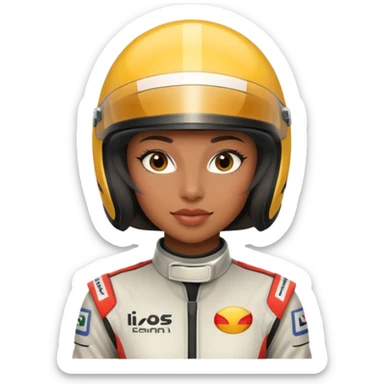 Formula racer black woman sticker