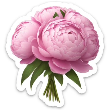 Peony wedding bouquet sticker