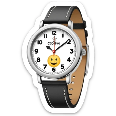 jolie montre à aiguilles, vintage, de couleur blanche, bracelet blanc en cuir sticker