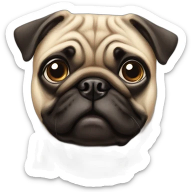 pug dog face sticker