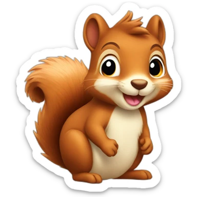 A squirrel with many hearth  sticker