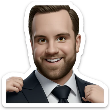 smiling boy in formal attire sticker