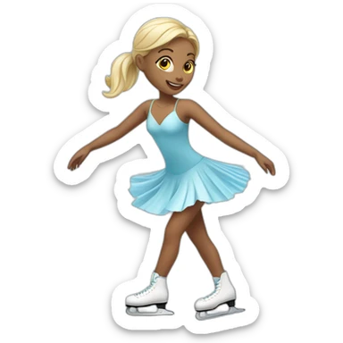 ice skating woman sticker