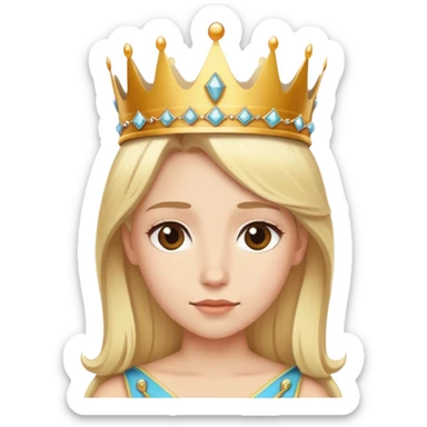 Wearing a crown blonde hair sticker