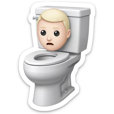 Toilet with a head coming out of it sticker