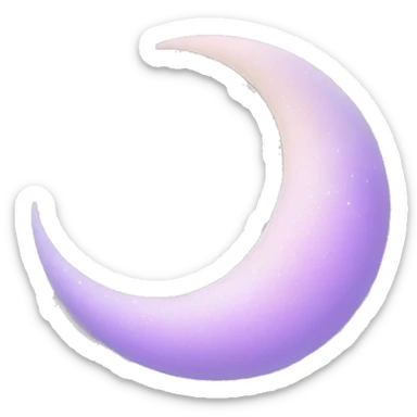 Pastel lilac-gradient crescent moon sticker