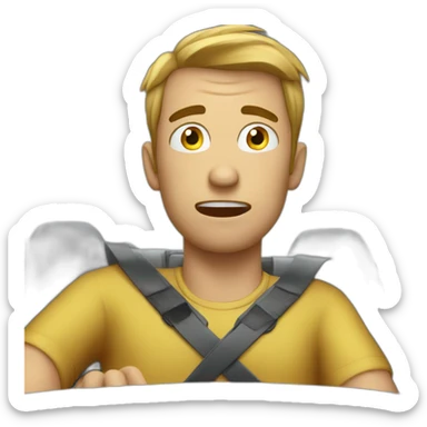 Stressed man in car sticker