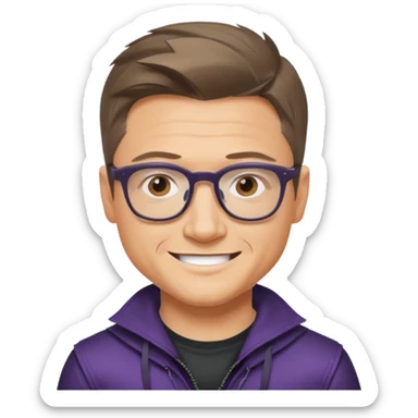 Jeremy Lee Renner Hawkeye with GLasses
 sticker