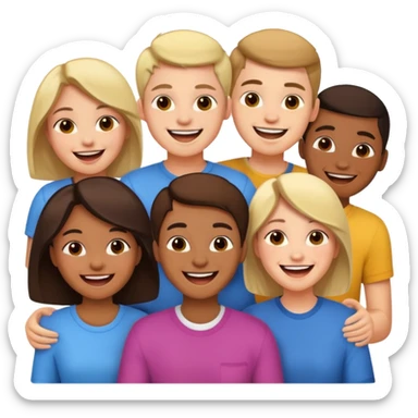 group of young people sticker