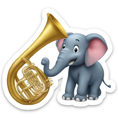 Elefant with Tuba sticker