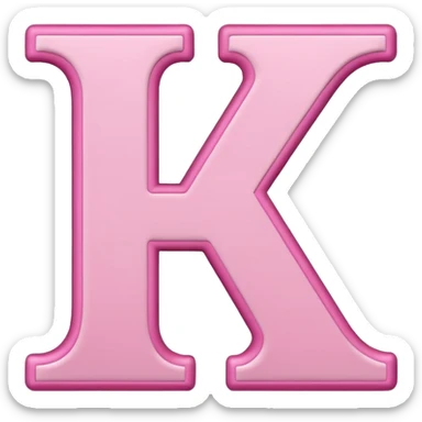mix light pink dark pink and white girly letter k sticker