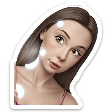 brown haired girl portrait sticker