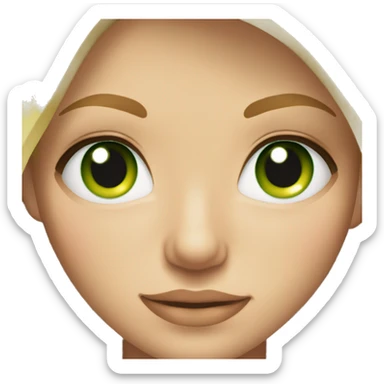 blond teenager with freckles green eyes blond hair with gradient and divided sticker