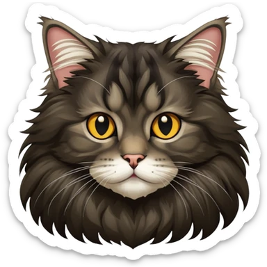 Black Maine coon cat sticker