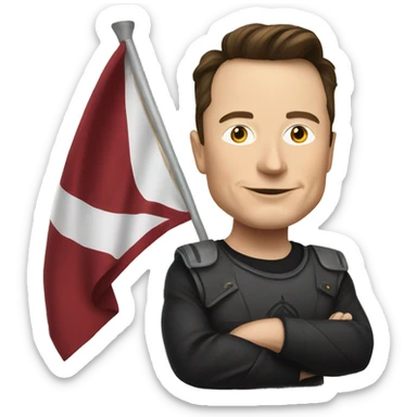 elon musk with a roma flag sticker
