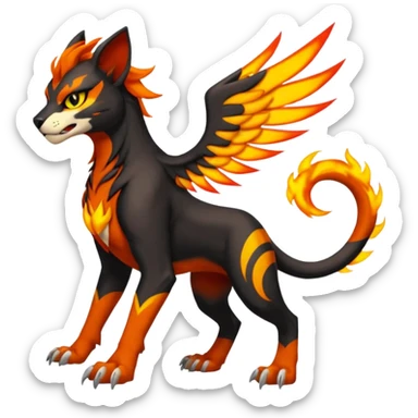 Houndoom-Tigress-Luxray-Gryphon-fusion (full body) sticker