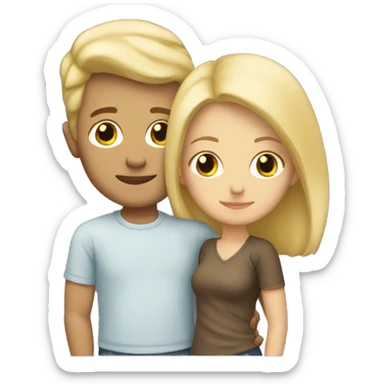 blonde man and blonde woman cuddling sticker