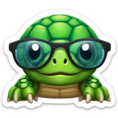 Tortue avec des lunettes de bain sticker
