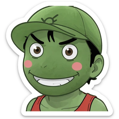 Emoji that looks like luffy sticker
