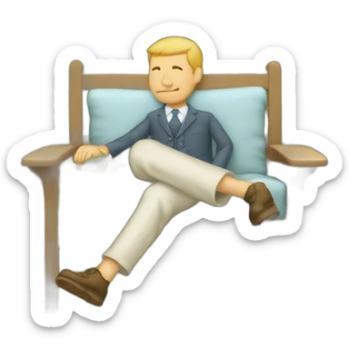 Homme qui fait un doigt d’honneur sur une chaise dans un jardin sticker