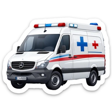 Ambulance - Mercedes-Benz Sprinter (Model Year: 2018) (Iconic Colour: White with red and blue markings) sticker