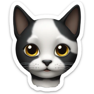 Black cat with white patch sticker