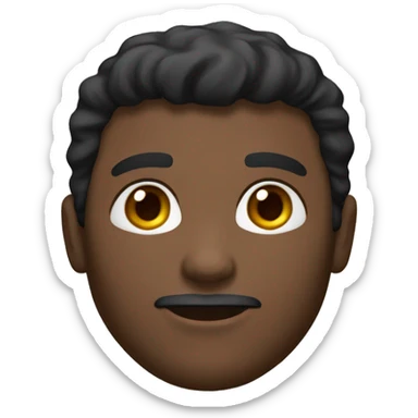 A male face emoji with medium-dark skin tone. Features include short, curly black hair with a fade , a short groomed beard . The face should have rounded cheeks, a defined jawline. and deep-set eyes.  sticker