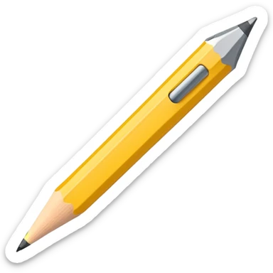 yellow pencil with sharpened point sticker