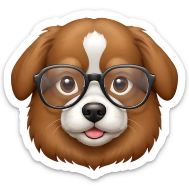 Dog with glasses  sticker
