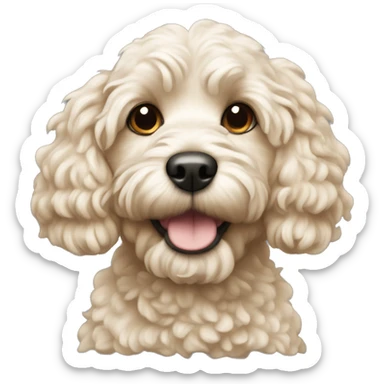cream cockapoo dog sticker