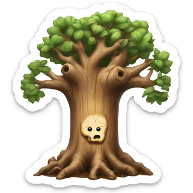 brain tree stump sticker