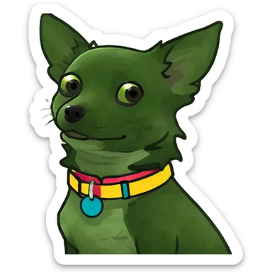 Brown and white long haired chihuahua  sticker