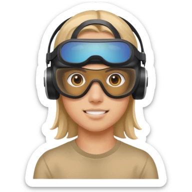 Teen with FPV goggles sticker