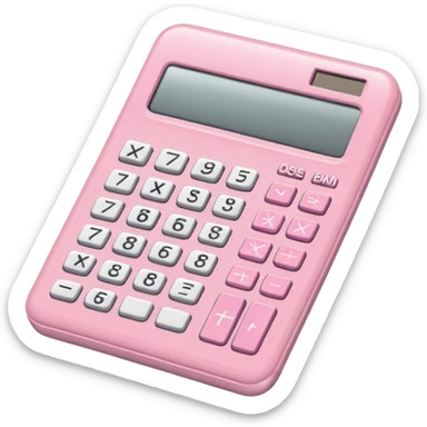 Light pink and white calculator sticker
